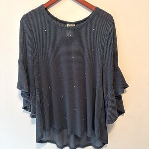 Vocal Blue Top with Rhinestones, L